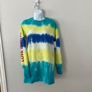 PINK & Spiritual Gangster Olivia Dress XS  VS Sweatshirt Tunic Tie Dye NWT